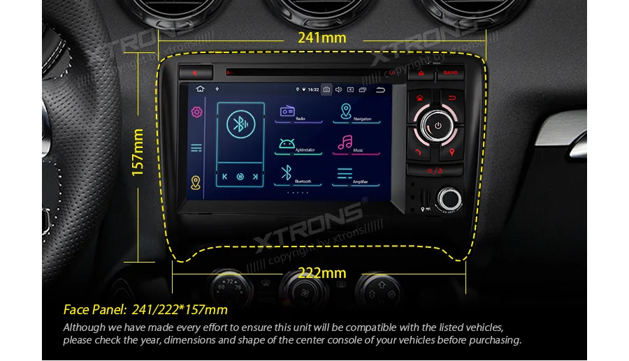 Clearance 7" Android 9.0 Pie OS Car DVD Multimedia GPS Radio for Audi TT MK2 (8J) 2006-2014 with 4GB RAM 64GB ROM & 2K Video Support 5
