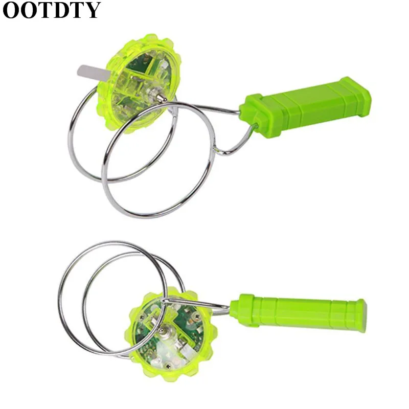 Kids LED Light Magnetic Gyro Wheel Hand Spinner Magic Spinning Toy Children Gift