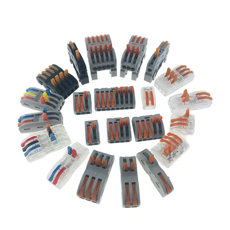 

PCT-412 PCT-413 PCT-415 Compact Wire Wiring Connector Conductor Terminal Block With Lever 0.08-2.5mm2 214 218 SPL-2 3