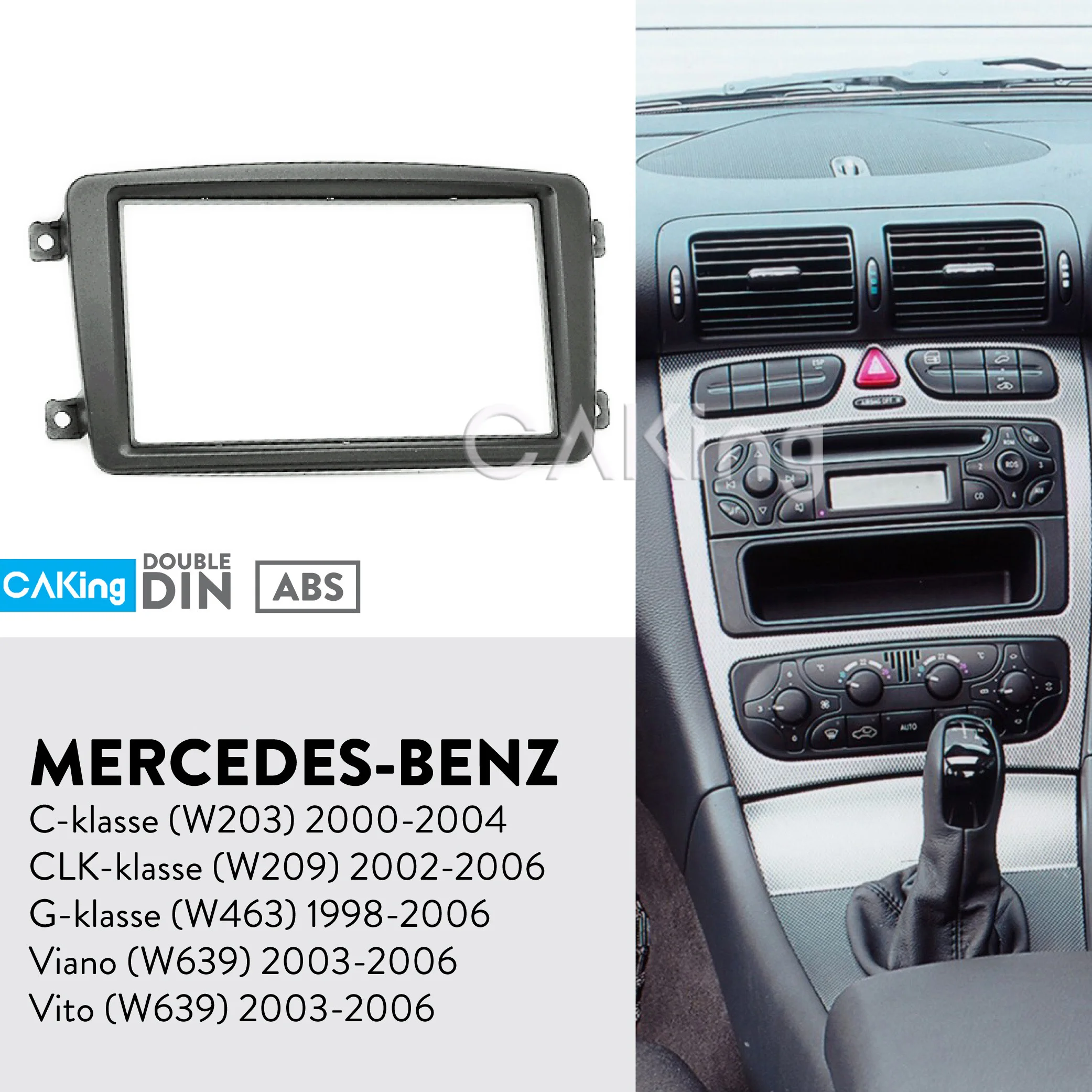 Радиопанель с двойным Din фасцией для MERCEDES BENZ C klasse (W203) 2000 2004 комплект фитинга