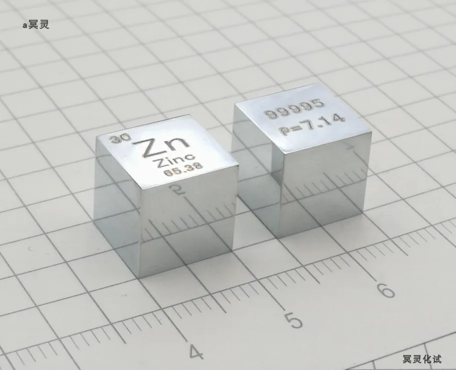 

2pcs Polished zinc cubic metal zinc periodic table cube 10mm Zn99.995