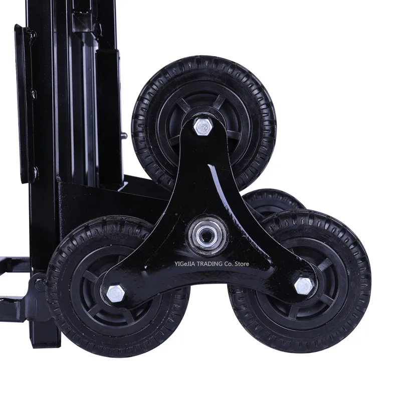 Heavy Duty Hand Truck Large Capacity Stair Climbing Cart, Portable Trolley with Three-Wheel Chassis, Folding Luggage Wagon