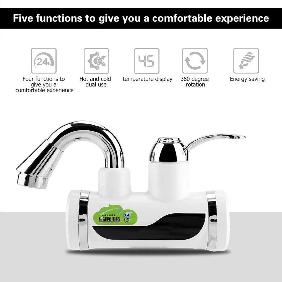 Water Heater Listrik Faucet Dapur Instan Keran Air Panas Tankless Air Pemanasan Dengan Suhu Display Uni Eropa Plug Pemanas Air Listrik Aliexpress