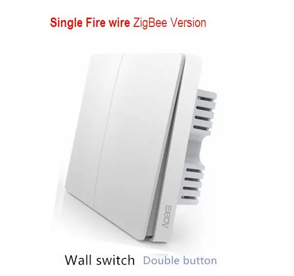 Aqara Mijia умный дом управление светом один огонь провода ZigBee беспроводной ключ настенный выключатель через приложение смартфона - Цвет: 2 keys white