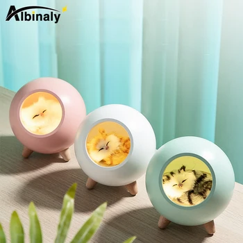 

LED Cute Cat Night Lights House Touch Stepless Dimmable Night Light For Kid Baby Gifts Bedroom Bedside Decoration Table Lamp