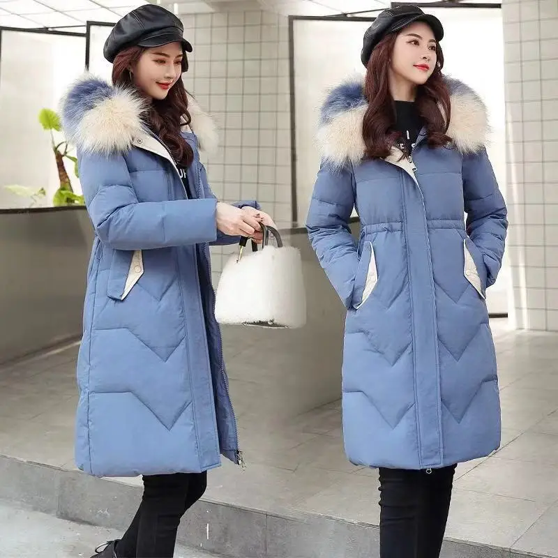 

Cotton-padded Clothes Women's Mid-length 2019 Winter New Style Korean-style When Network hongshang Cotton-padded Jacket Large Fu