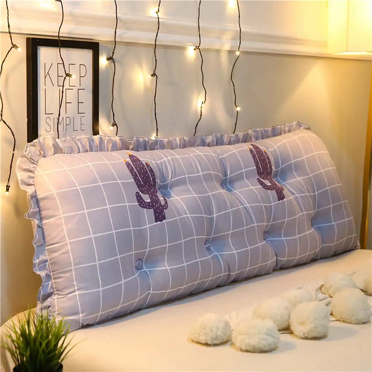 180CM Stereo Bed Couch Triangular Backrest Pillow Waist Cushion