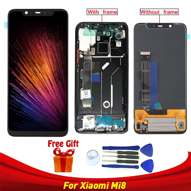 Сменный ЖК экран для Xiaomi Mi 8 дигитайзер в сборе с сенсорной панелью|Экраны мобильных телефонов| |