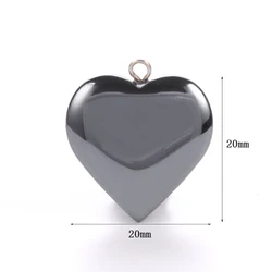 Elegant Black Hematite Stone Animal Charms Pendant (Heart)