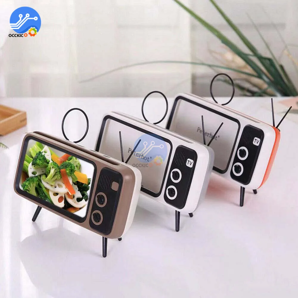 Беспроводной Bluetooth динамик Ретро ТВ Стиль бас портативный с мобильный телефон тв