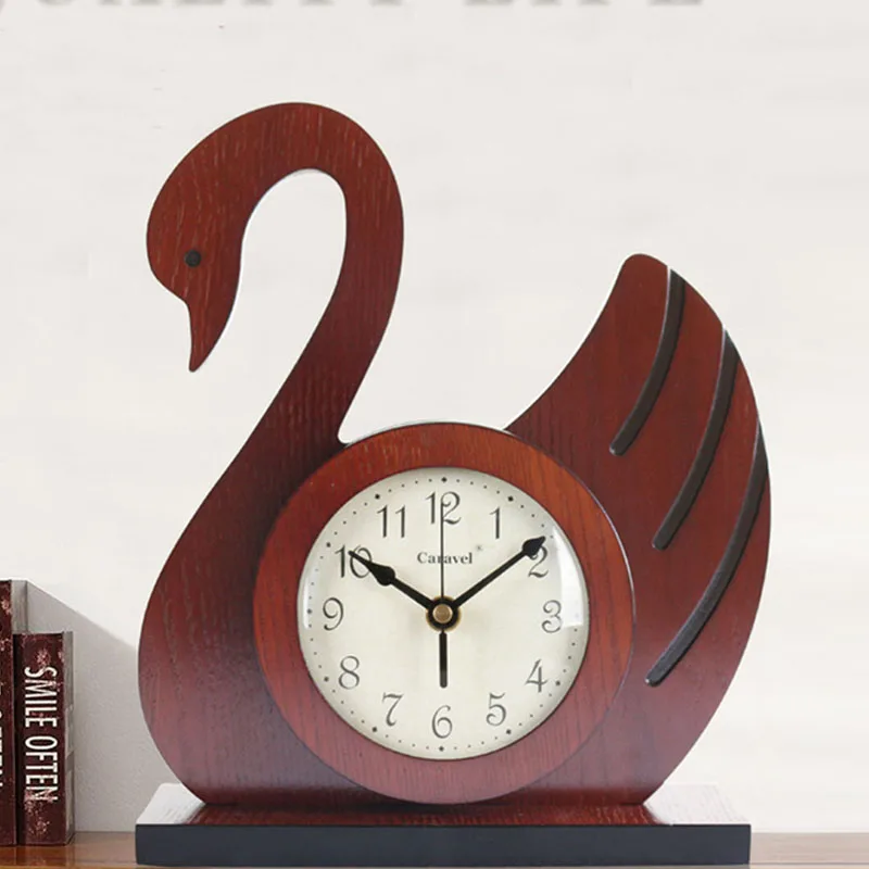 ^*Best Offers New Swan Simple Table Clock Vintage Wooden Mute Desk Clock Fashion Living Room Bedroom Office Watch Table Decoration Gift ^*Best Offers New Swan Simple Table Clock Vintage Wooden Mute Desk Clock Fashion Living Room Bedroom Office Watch Table Decoration Gift