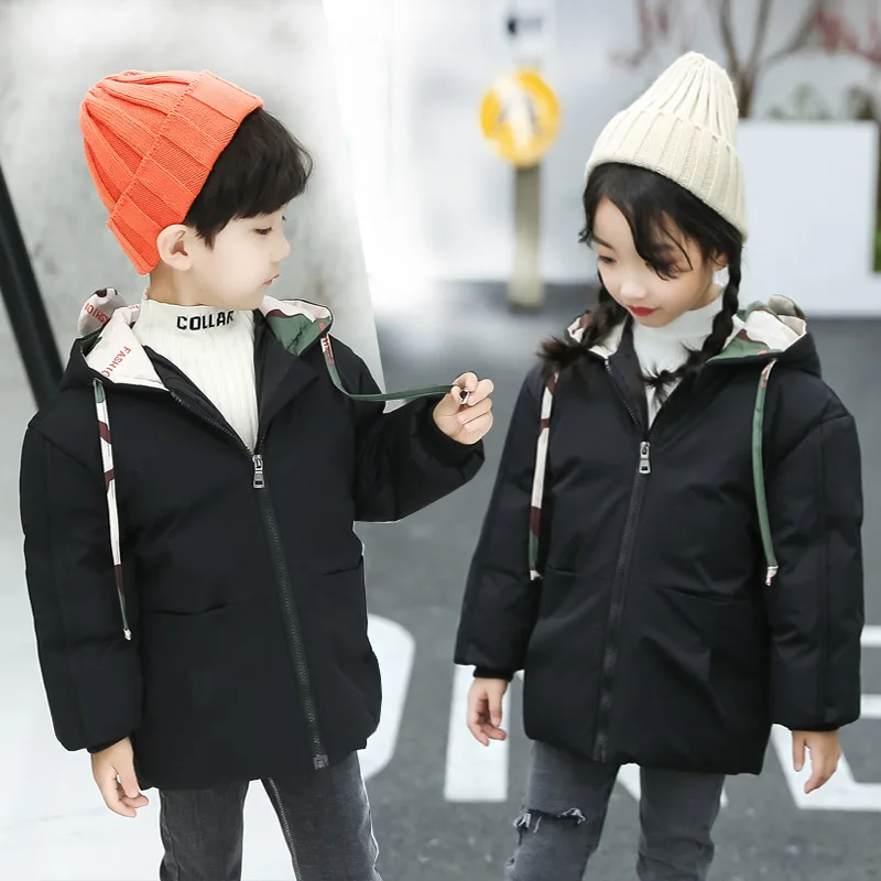 Детские пуховые пальто зимняя одежда для малышей пальто с капюшоном куртки с рисунком для маленьких мальчиков и девочек осенне-зимняя теплая верхняя одежда детская одежда