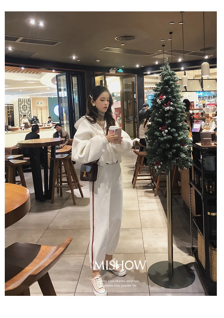 Mishow, повседневные однотонные женские штаны,, осенний наряд, средняя талия, корейский стиль, свободные брюки, новые штаны-шаровары MX18D2553