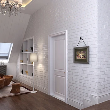 

Self Adhesive Wallpaper Modern White Brick Wall Sticker Living Room Kids Bedroom Home Decor PVC Waterproof Vinyl Wall Paper Roll