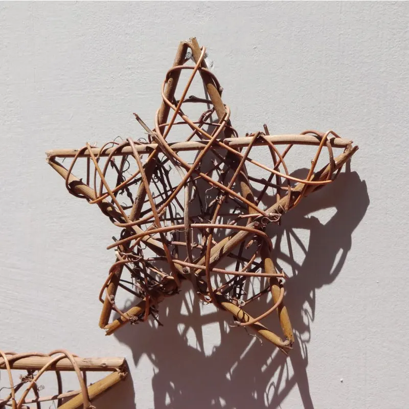 Description Picture 4 of item10/30cm Earth and Rattan Five-pointed Star DIY Rattan Ball Arrangement Decor Christmas Celebration Window Set Party Kids Gifts