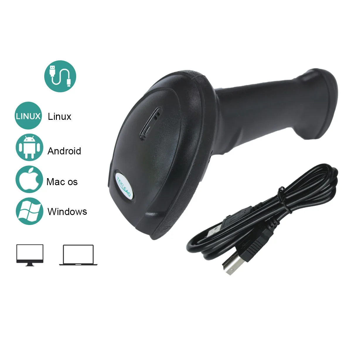 TEKLEAD 2D usb-cканер штрихкода проводной qr-код считыватель для Android Windows POS для магазина, супермаркета, производственной линии