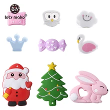 Let'S Make – anneau de dentition en Silicone, 1 pièce, perles hexagonales, minuscules, dessin animé, hochet pour bébé de 0 à 12 mois 