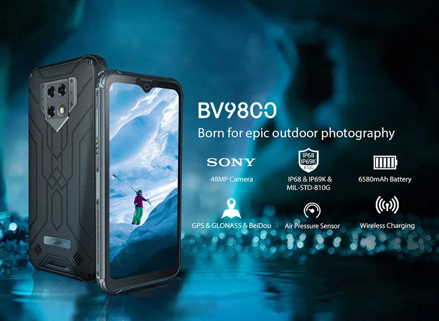Blackview BV9800 Helio P70 Android 9,0 6GB+ 128GB смартфон 48MP задняя камера IP68 Водонепроницаемая 6580mAh 6," FHD мобильный телефон