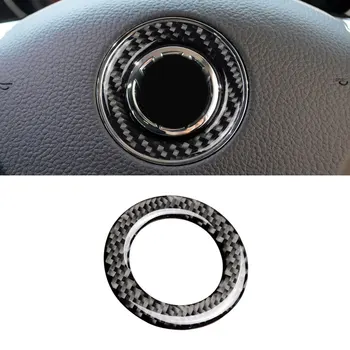 

For VW Golf 6 7 MK6 MK7 Jetta MK5 Passat B6 B7 Polo Touareg Skoda Octavia Fabia Car Carbon Fiber Steering Wheel Logo Cover Trim