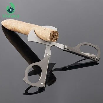 

Stainless Steel Multifunctional Foldable Cigar Cutter Scissors with Cigar Punch Bottle Opener Knife Outdoor Smoking Accessories
