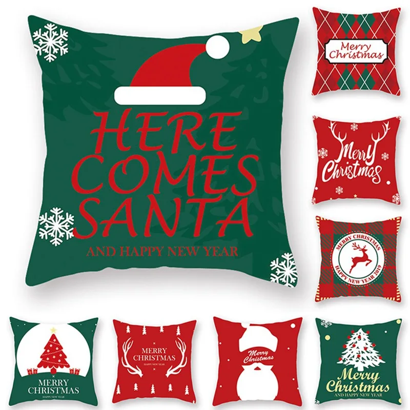 

Square Pillow Cover Cushion Case Toss Pillowcase Hidden Zipper Closure Pillows Christmas Style Pattern Pillow Case Decor 45x45