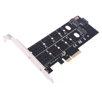

PCIE to M2 M.2 Dual NVMe SSD NGFF Adapter M Key B Key SATA Riser Expansion Card T3LB