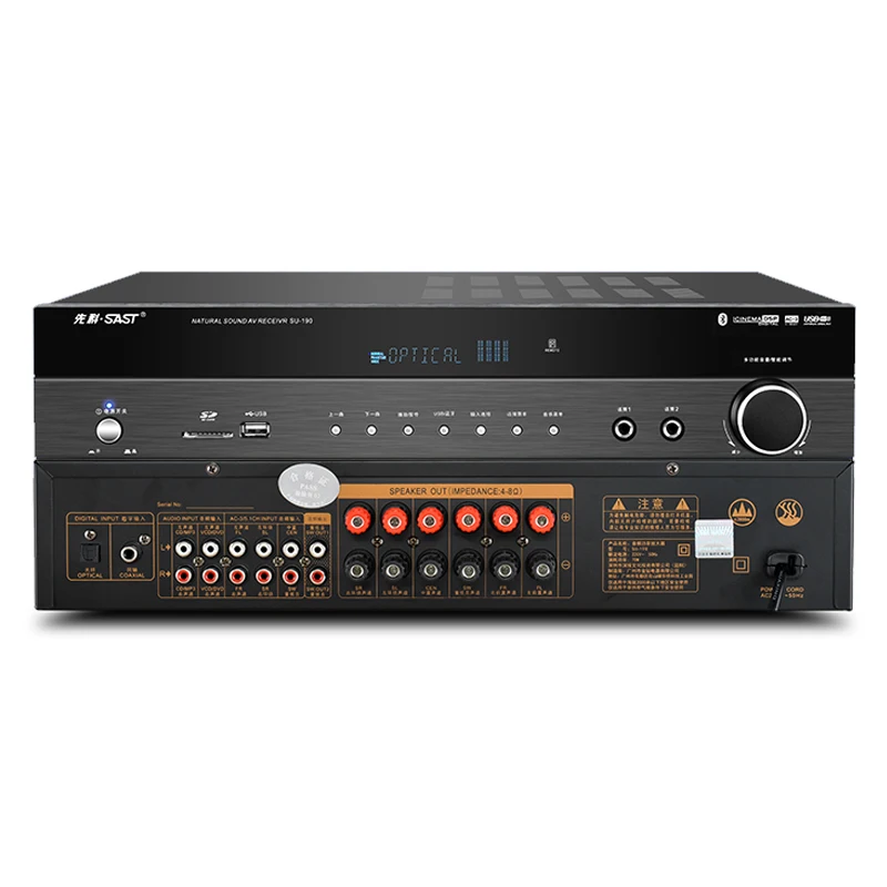 SU-190 усилитель мощности 5,1 канальный 550 Вт сабвуфер высокой мощности K song hifi Bluetooth сцена, караоке без потерь цифровой усилитель KTV