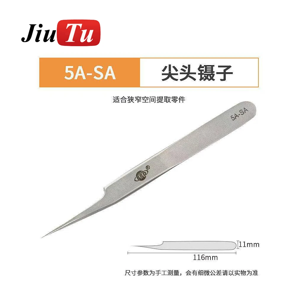 5Pcs Anti-Static Straight Elbow Tweezers For Clamping Phone Repair Hand Tools Sets In Narrow Spaces