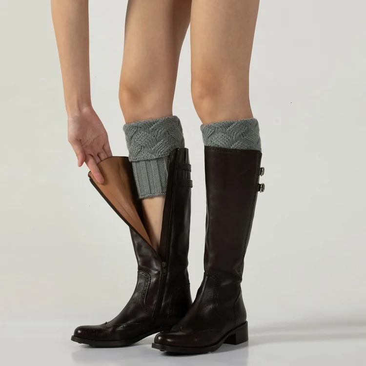 RICORIT 3 Pair Winter Women Knitted Leg Warmers Socks Boot Cover Knitting Socks Keep Warm Leg Socks Set Boots Set Wool Socks