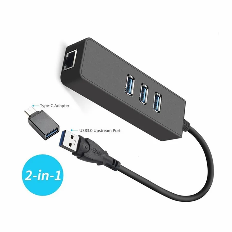 USB 3,0 к RJ45 LAN NIC+ 3 порта USB 3,0 концентратор гигабитная Сетевая интерфейсная карта U3LC01 обновление скорость сетевого соединения практичная