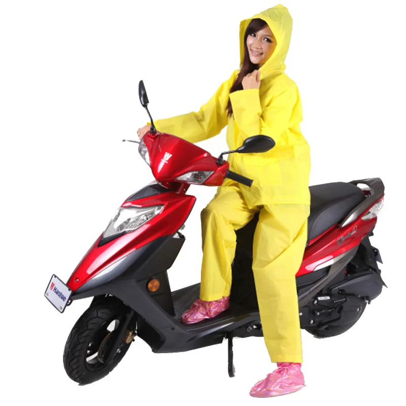 Дождевик мотоцикл Водонепроницаемый женский плащ брюки костюм велосипед разделенный дождевик пончо дождь брюки прогулки Тур QKR356 - Цвет: Style B