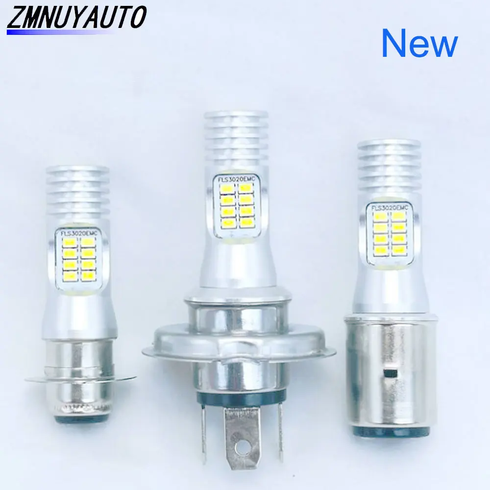 Motorcycle Headlight LED BA20D H6 H4 Bulbs Hi Lo beam Moto 16SMD 3030 Scooter Accessories Fog Lights 12V 24V 2000LM |