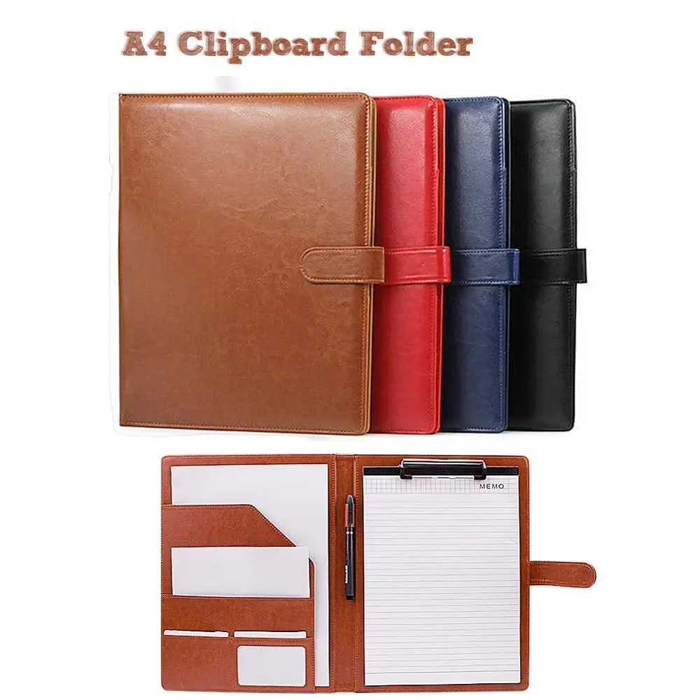 

A4 Folder Covers PU Leather Document Folder Briefcase for Storing File Folder Organizer For School and Office Holder