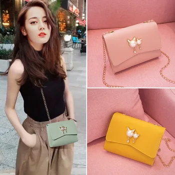 

Diy Red 2020 new shoulder slung Joker mobile phone bag chain student girl ins Hyun-a Kim backpack