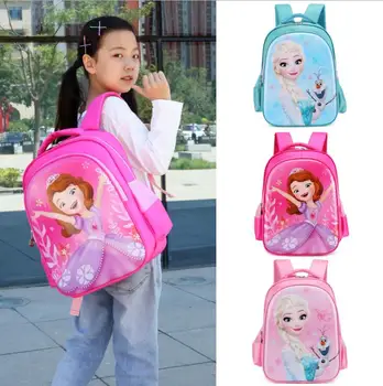 

Disney Frozen Anna Elsa Kids schoolbag girl backpack pattern waterproof soft Cartoon School bags
