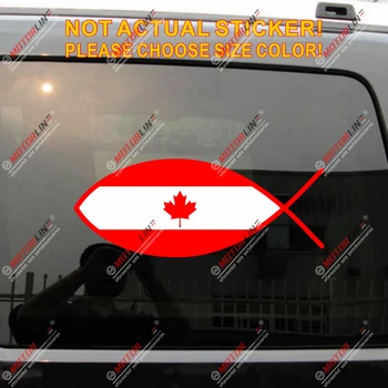 

Jesus Fish Canada Flag Maple Leaf Decal Sticker Car Vinyl Reflective Glossy pick size high quality