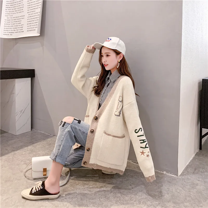 Зимний Корейский женский зимний Sueter Moda Sueter Cuello En V свитер для Женский вязаный свитер женская зимняя одежда