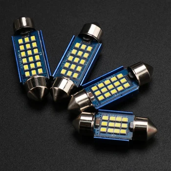 

10 PCS blue LED Festoon Dome 12V 31mm 36mm 39mm 41mm c5w Cold White Reading License Plate Lamp led Light Bulb Milky Cover Bulbs