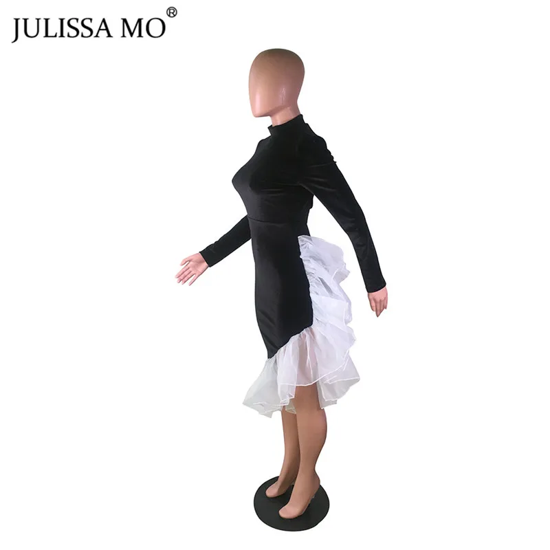 Julissa mo элегантное сексуальное облегающее платье с оборками женское платье с длинным рукавом и открытой спиной макси зимнее винтажное бархатное платье для рождественской вечеринки