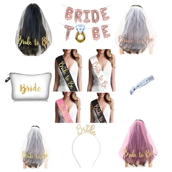 

Wedding Decoration Rose Gold Bride To Hang Waist Hen Party Decoration Hen Night Decoration Bride Shower Veil Bachelor Party-C