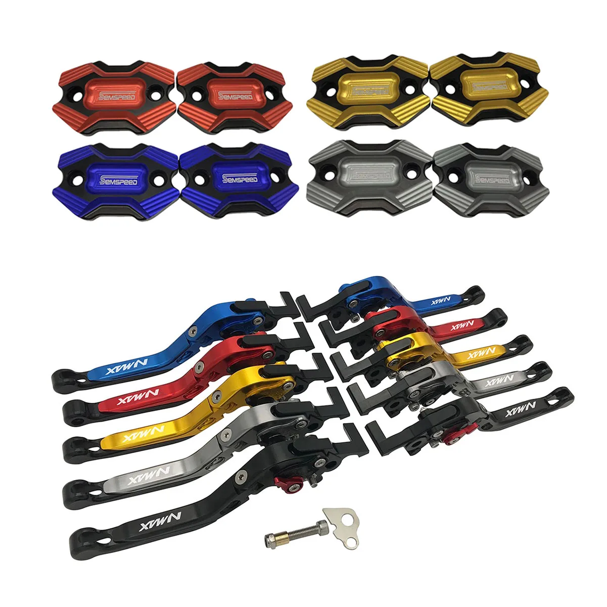 

SEMSPEED N-MAX155 рычаг парковки жидкость резервуар масло Кубок крышка набор для NMAX 155 150 125 Мотоцикл Складные Выдвижные Тормозные Рычаги