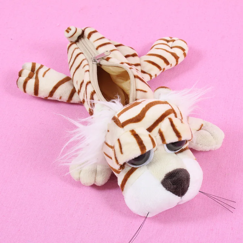 Tiger Kawaii школьный пенал для девочек и мальчиков пенал милая собака большой пенал Корейская плюшевая ручка сумка Большой картридж сумка канцелярские принадлежности - Цвет: Tiger