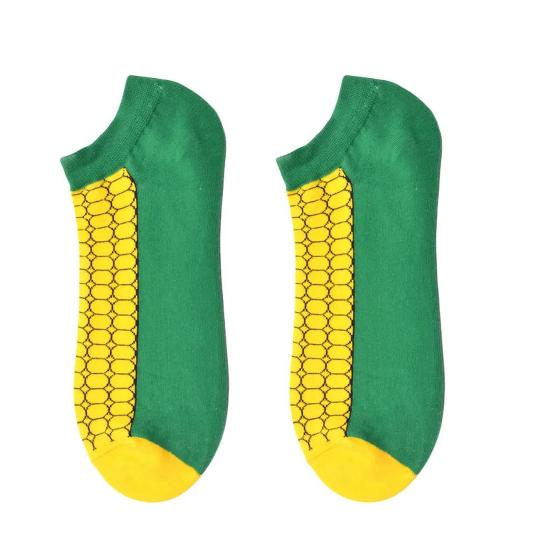 Весенние трендовые носки, хлопковые носки-лодочки, носки до щиколотки, красивые носки, приятные женские носки с фруктами, летние и осенние повседневные носки - Цвет: Corn