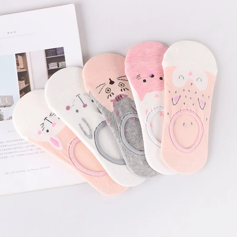 10 16 Style 10 Piece=5 Pairs/lot Cute Harajuku Animal Socks girls Summer Korean Cat Bear Rabbit Funny Low Cut Ankle Sock Happy Sox - Color: 10