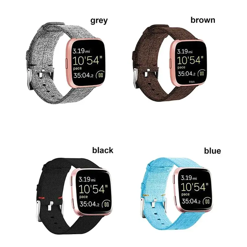 Нейлоновая плетеная ткань наручные часы ремешок Браслет для Fitbit Versa Смарт часы A5YA