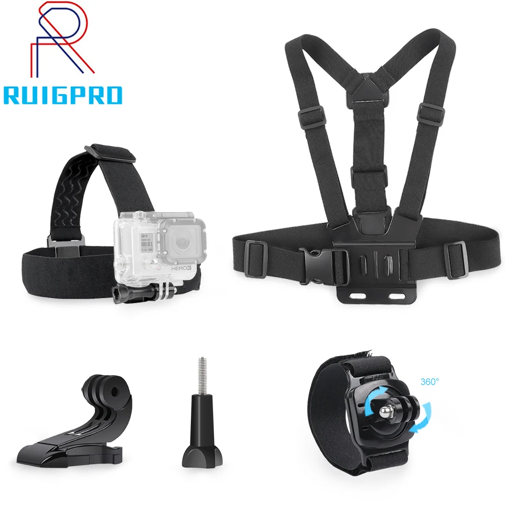Action Camera Mount For Xiaomi Sport Camera Headband Wristband Quick Release Buckle Mount Adapter For Chest Strap Oumij1 360° Rotatable Ball Head 