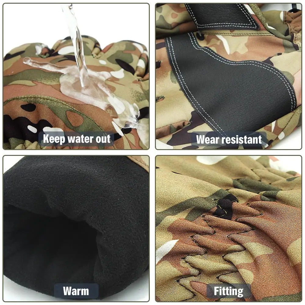 Winter Skiing Motorcycling Gloves Water Repellent Full Finger Gloves Polar Fleece Thermo Gloves Men Women Gloves