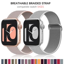 Band For Apple Watch Series 5 4 40MM 44MM watchband Breathable Nylon Strap Sport Loop for iwatch Bracelet Series 321 38MM 42MM