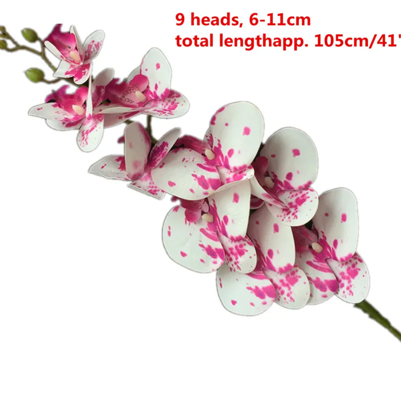 105cm pink spot One Real Touch орхидеи бабочка фаленопсис белый/розовый/желтый искусственный Голубь из латекса Cymbidium орхидеи Цветы для свадебного украшения - Цвет: 105cm pink spot