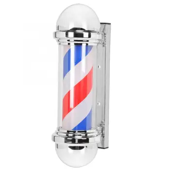 

50cm/19.7inch Barber Shop Pole Red White Blue Rotating Light Stripe Sign Hair Salon Light Styling Accessories